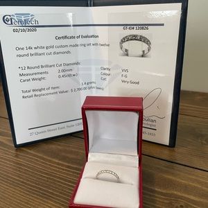 14k white gold custom diamond band